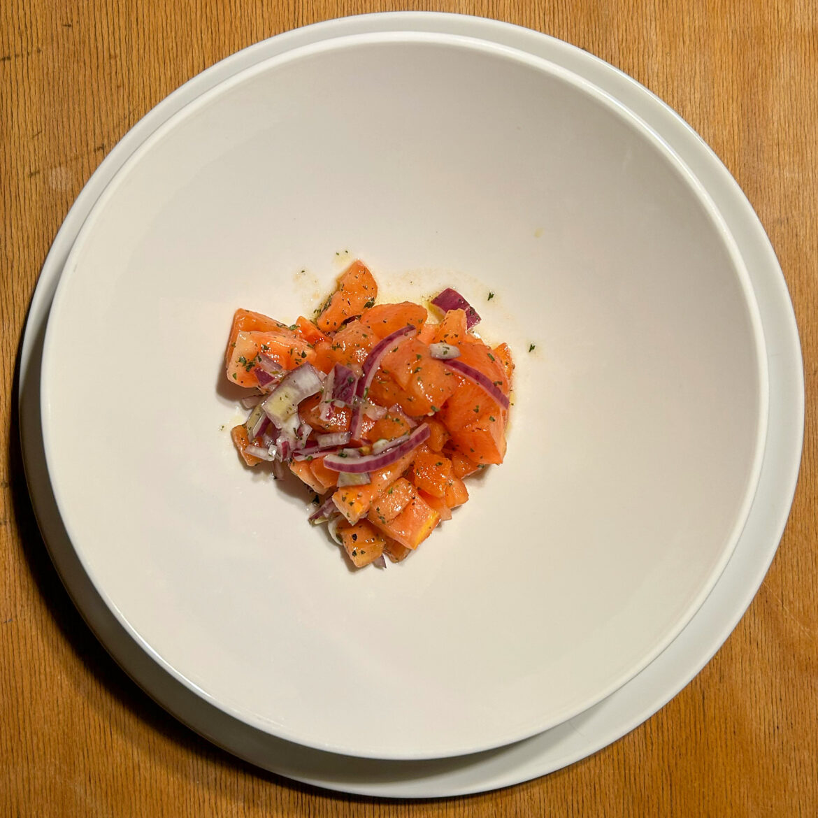 Tomatensalat. Anders.