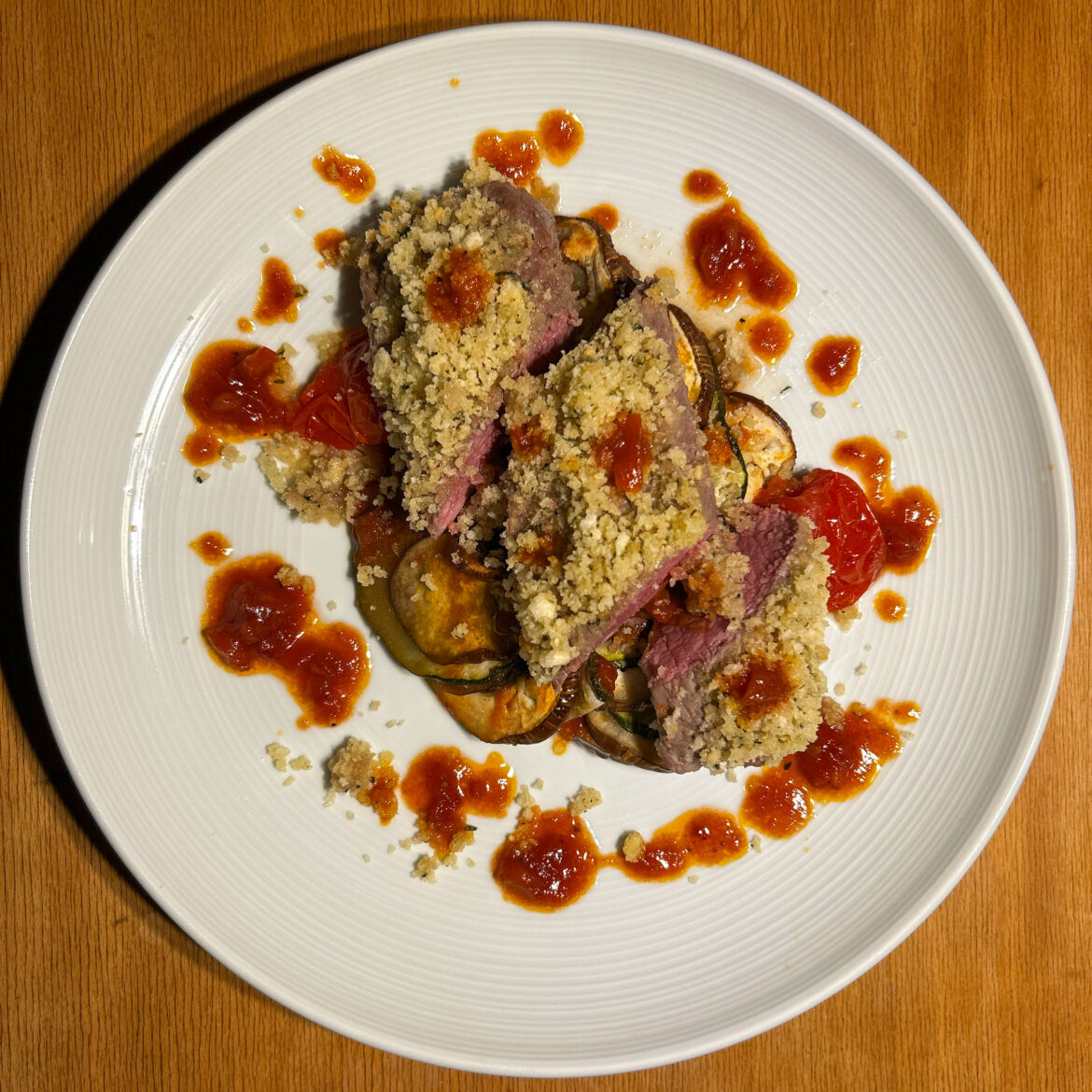 Lammlachse mit Ratatoille