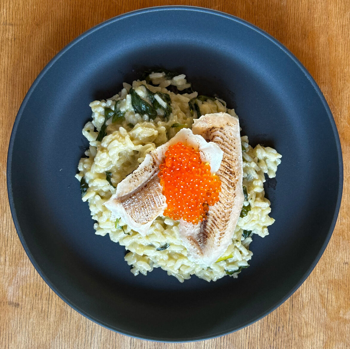 Saiblingsfilet auf Spinatrisotto (aus dem Ofen!)
